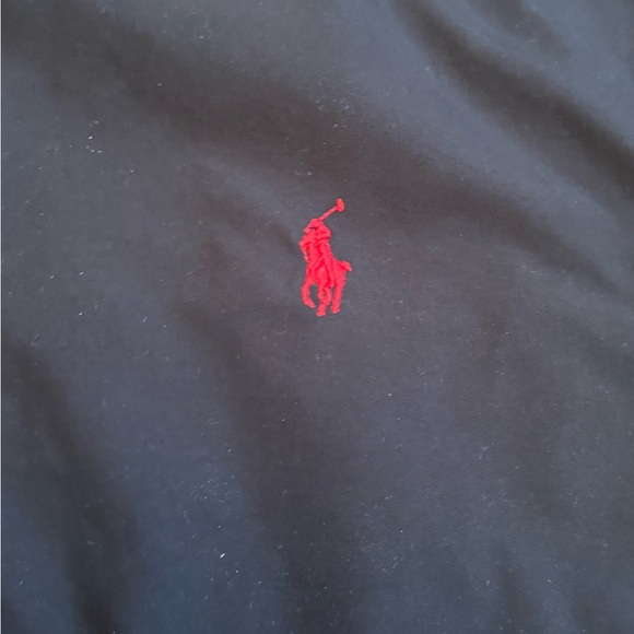 Ralph Lauren Black Windbreaker with Red Logo - Picture 2 of 4